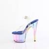 Pleaser - ADORE708HT Sandale à bride à la cheville, Pole dance chaussures - Arc En Ciel/Bleu Product image